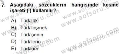 Mesleki Yazışmalar Dersi Ara Sınavı Deneme Sınav Soruları 7. Soru