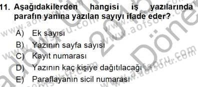 Mesleki Yazışmalar Dersi 2015 - 2016 Yılı (Final) Dönem Sonu Sınav Soruları 11. Soru