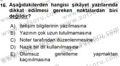 Mesleki Yazışmalar Dersi 2015 - 2016 Yılı (Final) Dönem Sonu Sınav Soruları 16. Soru