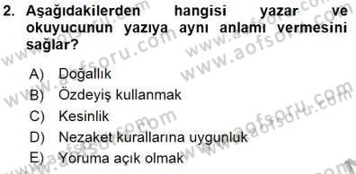 Mesleki Yazışmalar Dersi 2015 - 2016 Yılı (Final) Dönem Sonu Sınav Soruları 2. Soru