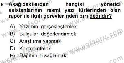 Mesleki Yazışmalar Dersi 2015 - 2016 Yılı (Final) Dönem Sonu Sınav Soruları 6. Soru