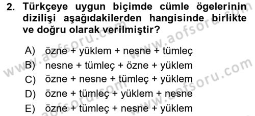 Mesleki Yazışmalar Dersi Ara Sınavı Deneme Sınav Soruları 2. Soru