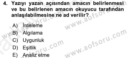 Mesleki Yazışmalar Dersi 2017 - 2018 Yılı 3 Ders Sınav Soruları 4. Soru