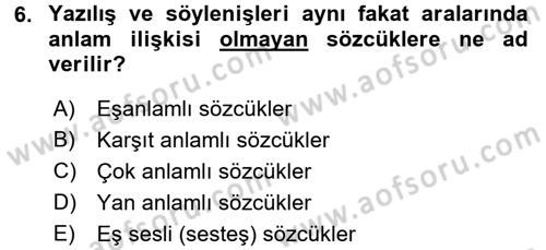 Mesleki Yazışmalar Dersi Ara Sınavı Deneme Sınav Soruları 6. Soru