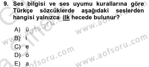 Mesleki Yazışmalar Dersi 2017 - 2018 Yılı (Vize) Ara Sınav Soruları 9. Soru
