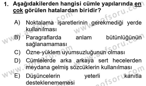Mesleki Yazışmalar Dersi 2017 - 2018 Yılı (Final) Dönem Sonu Sınav Soruları 1. Soru