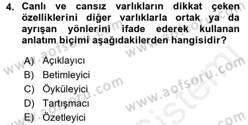 Mesleki Yazışmalar Dersi 2017 - 2018 Yılı (Final) Dönem Sonu Sınav Soruları 4. Soru