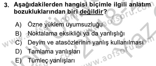 Mesleki Yazışmalar Dersi 2018 - 2019 Yılı Yaz Okulu Sınav Soruları 3. Soru