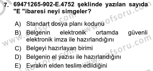 Mesleki Yazışmalar Dersi 2018 - 2019 Yılı Yaz Okulu Sınav Soruları 7. Soru