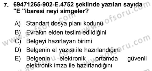 Mesleki Yazışmalar Dersi 2020 - 2021 Yılı Yaz Okulu Sınav Soruları 7. Soru