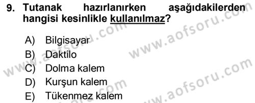 Mesleki Yazışmalar Dersi 2020 - 2021 Yılı Yaz Okulu Sınav Soruları 9. Soru