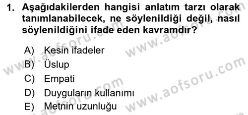 Mesleki Yazışmalar Dersi Ara Sınavı Deneme Sınav Soruları 1. Soru