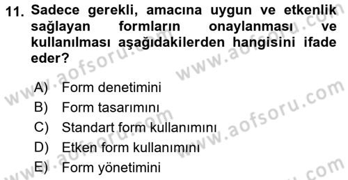 Mesleki Yazışmalar Dersi 2021 - 2022 Yılı (Final) Dönem Sonu Sınav Soruları 11. Soru