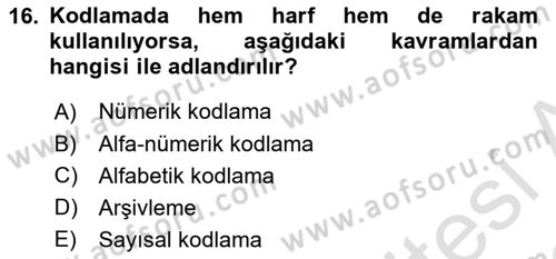 Mesleki Yazışmalar Dersi 2021 - 2022 Yılı (Final) Dönem Sonu Sınav Soruları 16. Soru