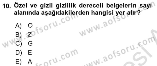 Mesleki Yazışmalar Dersi Ara Sınavı Deneme Sınav Soruları 10. Soru