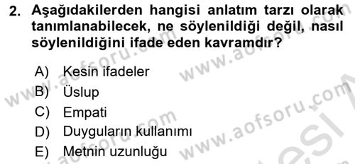 Mesleki Yazışmalar Dersi Ara Sınavı Deneme Sınav Soruları 2. Soru