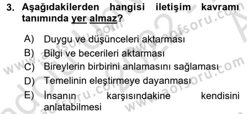 Mesleki Yazışmalar Dersi Ara Sınavı Deneme Sınav Soruları 3. Soru