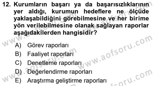 Mesleki Yazışmalar Dersi 2022 - 2023 Yılı (Final) Dönem Sonu Sınav Soruları 12. Soru