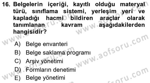 Mesleki Yazışmalar Dersi 2022 - 2023 Yılı (Final) Dönem Sonu Sınav Soruları 16. Soru