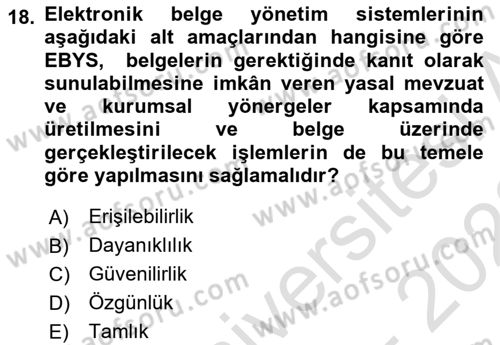 Mesleki Yazışmalar Dersi 2022 - 2023 Yılı (Final) Dönem Sonu Sınav Soruları 18. Soru
