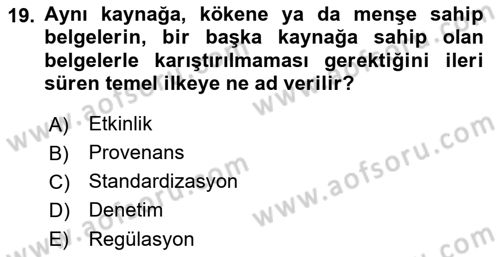 Mesleki Yazışmalar Dersi 2022 - 2023 Yılı (Final) Dönem Sonu Sınav Soruları 19. Soru