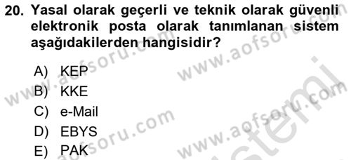 Mesleki Yazışmalar Dersi 2022 - 2023 Yılı (Final) Dönem Sonu Sınav Soruları 20. Soru