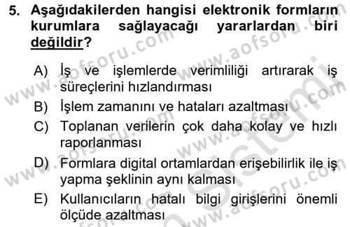 Mesleki Yazışmalar Dersi 2022 - 2023 Yılı (Final) Dönem Sonu Sınav Soruları 5. Soru