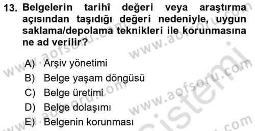 Mesleki Yazışmalar Dersi 2022 - 2023 Yılı Yaz Okulu Sınav Soruları 13. Soru
