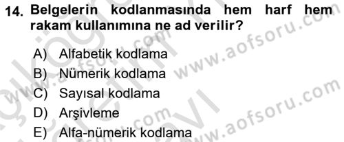 Mesleki Yazışmalar Dersi 2022 - 2023 Yılı Yaz Okulu Sınav Soruları 14. Soru