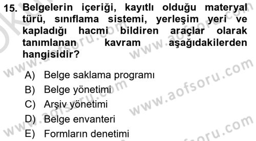 Mesleki Yazışmalar Dersi 2022 - 2023 Yılı Yaz Okulu Sınav Soruları 15. Soru