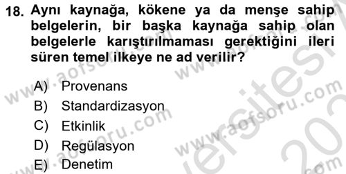 Mesleki Yazışmalar Dersi 2022 - 2023 Yılı Yaz Okulu Sınav Soruları 18. Soru