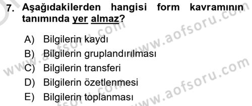 Mesleki Yazışmalar Dersi 2022 - 2023 Yılı Yaz Okulu Sınav Soruları 7. Soru
