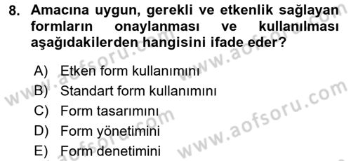 Mesleki Yazışmalar Dersi 2022 - 2023 Yılı Yaz Okulu Sınav Soruları 8. Soru