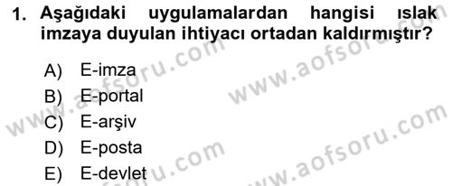Mesleki Yazışmalar Dersi Ara Sınavı Deneme Sınav Soruları 1. Soru