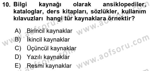 Mesleki Yazışmalar Dersi 2023 - 2024 Yılı (Final) Dönem Sonu Sınav Soruları 10. Soru