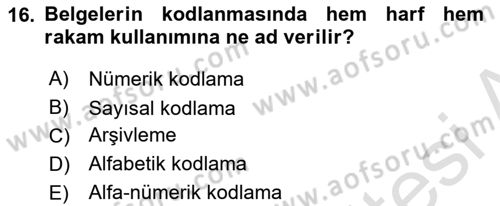 Mesleki Yazışmalar Dersi 2023 - 2024 Yılı (Final) Dönem Sonu Sınav Soruları 16. Soru