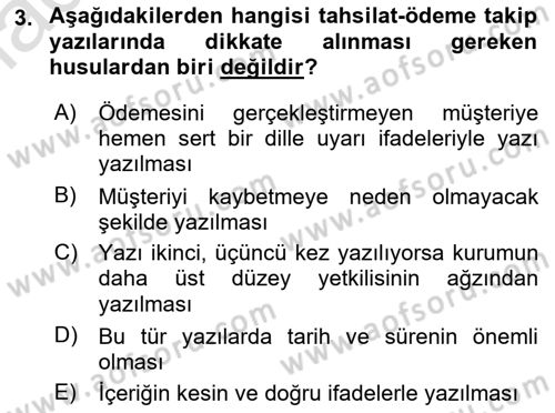 Mesleki Yazışmalar Dersi 2023 - 2024 Yılı (Final) Dönem Sonu Sınav Soruları 3. Soru