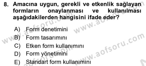 Mesleki Yazışmalar Dersi 2023 - 2024 Yılı (Final) Dönem Sonu Sınav Soruları 8. Soru