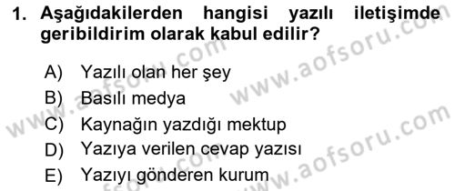 Mesleki Yazışmalar Dersi 2023 - 2024 Yılı Yaz Okulu Sınav Soruları 1. Soru