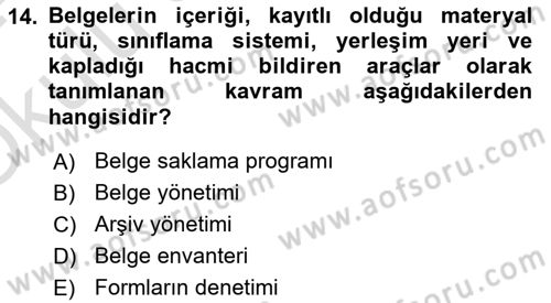 Mesleki Yazışmalar Dersi 2023 - 2024 Yılı Yaz Okulu Sınav Soruları 14. Soru