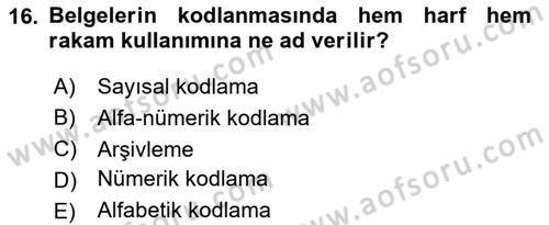 Mesleki Yazışmalar Dersi 2023 - 2024 Yılı Yaz Okulu Sınav Soruları 16. Soru