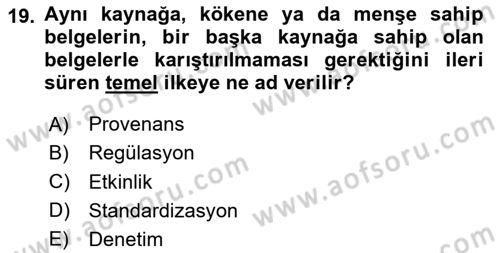 Mesleki Yazışmalar Dersi 2023 - 2024 Yılı Yaz Okulu Sınav Soruları 19. Soru