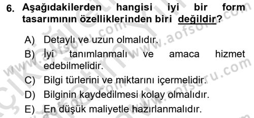 Mesleki Yazışmalar Dersi 2023 - 2024 Yılı Yaz Okulu Sınav Soruları 6. Soru