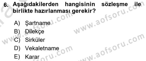 Mesleki Yazışmalar Dersi Ara Sınavı Deneme Sınav Soruları 6. Soru