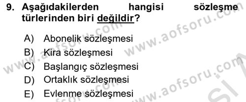 Mesleki Yazışmalar Dersi Ara Sınavı Deneme Sınav Soruları 9. Soru