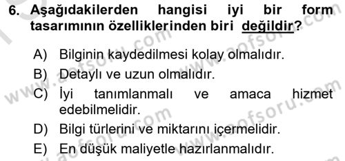 Mesleki Yazışmalar Dersi 2024 - 2025 Yılı (Final) Dönem Sonu Sınav Soruları 6. Soru