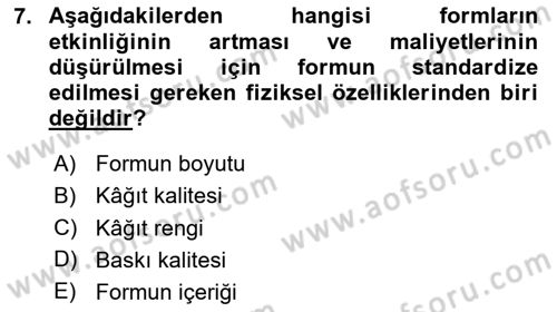 Mesleki Yazışmalar Dersi 2024 - 2025 Yılı (Final) Dönem Sonu Sınav Soruları 7. Soru