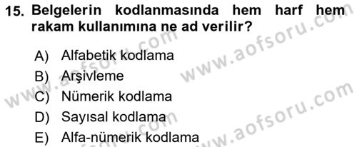 Mesleki Yazışmalar Dersi 2024 - 2025 Yılı Yaz Okulu Sınav Soruları 15. Soru