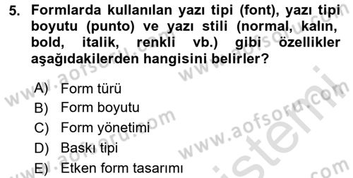 Mesleki Yazışmalar Dersi 2024 - 2025 Yılı Yaz Okulu Sınav Soruları 5. Soru