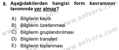 Mesleki Yazışmalar Dersi 2024 - 2025 Yılı Yaz Okulu Sınav Soruları 8. Soru